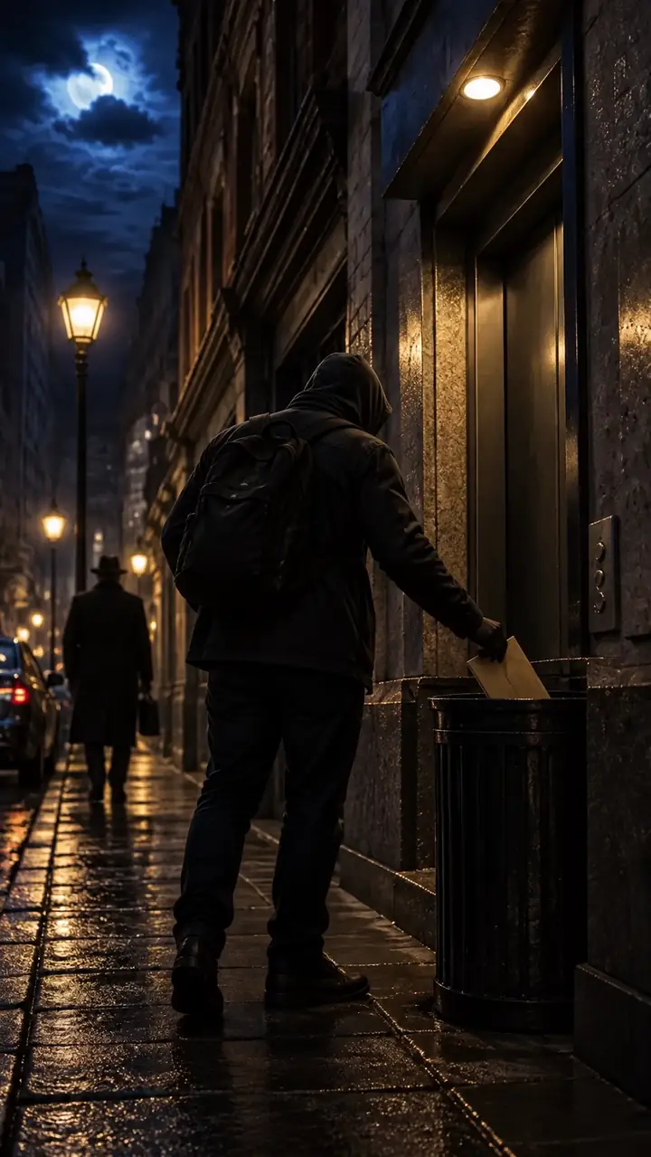 Eine schattenhafte Stadtstraße bei Nacht weckt die Spannung einer True-Crime-Geschichte.